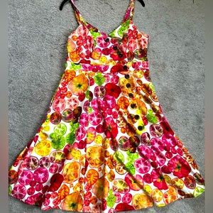 ModCloth fit and flare Tomato dress. Fully lined. Size large